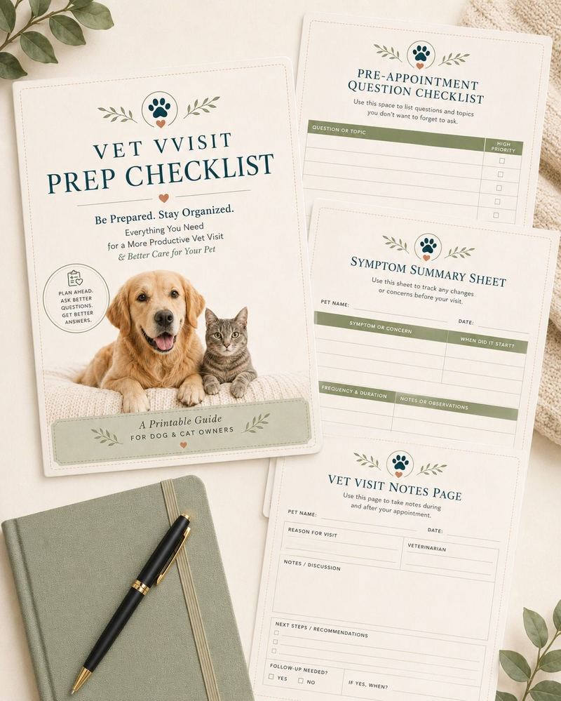 Vet Visit Prep Checklist free lead magnet mockup